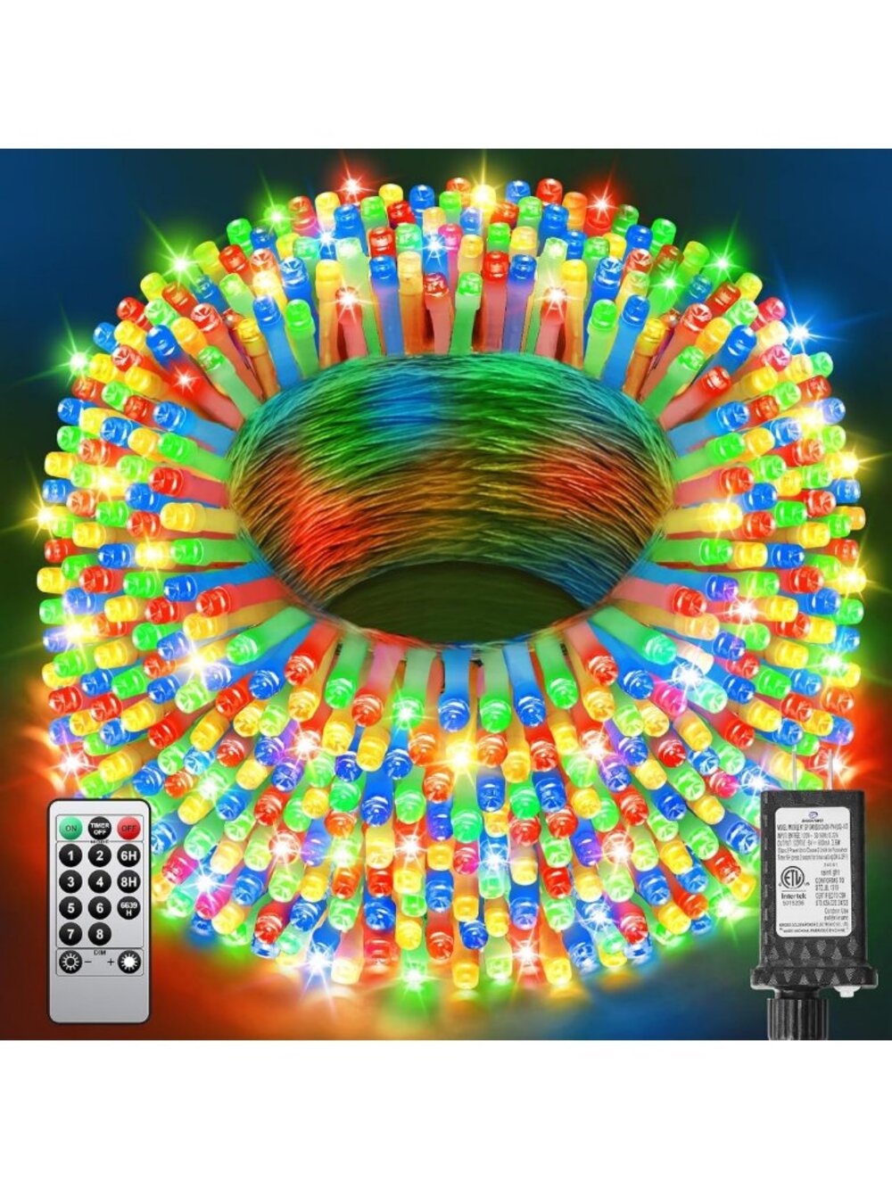 355FT Waterproof Multicolor LED Christmas Lights - 900 Dimmable Fairy String